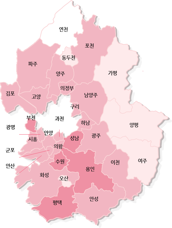 경기도 지역 지도